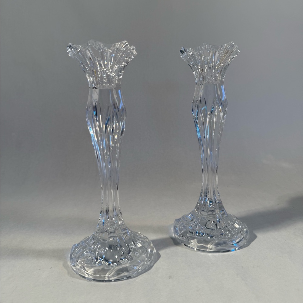 Elegant Crystal Candle Holders by Beverly Clark NWT